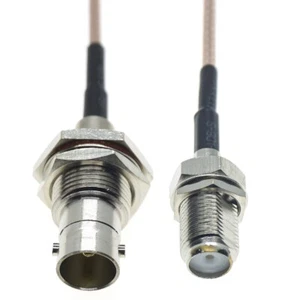 F Female jack to BNC Female Bulkhead crimp Connector Coaxial 75 Ohm RG179 Cable - Picture 1 of 5