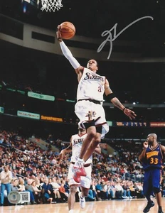 ALLEN IVERSON PHILADELPHIA 76ERS BECKETT AUTHENTIFIZIERTE AKTION SIGNIERT 8x10 - Bild 1 von 1