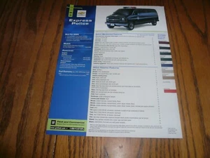 2004 Chevrolet Express Dimensions & Features Facts Sheets - Picture 1 of 2