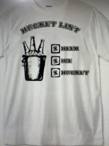  Men's Crew T-shirt Funny Graphic Novelty Bucket List! + Ships free$$ - Picture 1 of 2