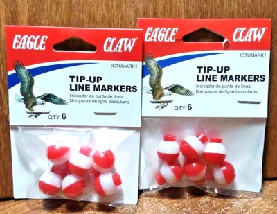 ☆ BEST DEAL ☆ 2x 6pk 1/2" EAGLE CLAW TIP UP MARKERS FOR ICE FISHING - FAST SHIP