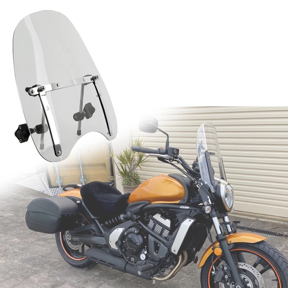 Elevador de parabrisas grande de humo para motocicleta de 18"x16" para Kawasaki Vulcan personalizado Foto 1 de 4