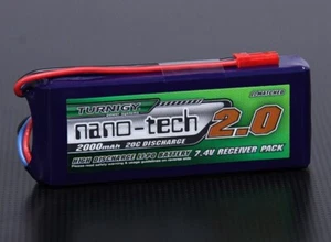TURNIGY NANO-TECH 2000mAh 2S 7.4V 20C LIPO JST RC RECEIVER TRANSMITTER TX RX - Picture 1 of 1