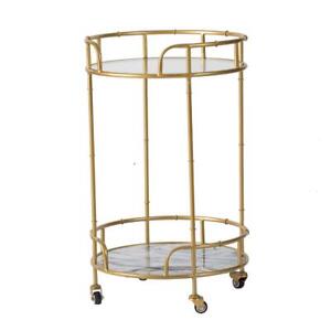 A&B Home 44956 Anita Gold and White with Mirror Cart