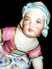 FIGURINE ANCIENNE FRANÇAISE PARIS JEAN GILLE FILLE JEU BISQUE PORCELAINE