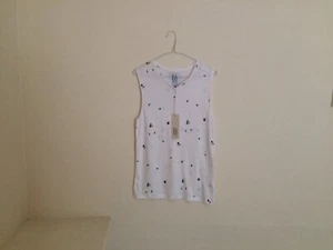 new zoe karssen white 100% linen tee tank vest top xs uk 6 rrp $80.00 oversized - Picture 1 of 9