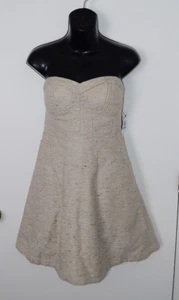 Abito corto da cocktail Jessica Simpson marrone beige neutro senza maniche taglia 5/6 donna - Foto 1 di 16