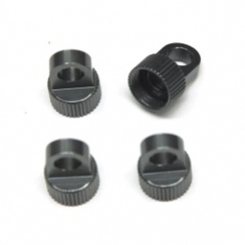 NEW STRC Aluminum Upper Shock Caps (4) : Vaterra Ascender Gun Metal - Image 1 of 1