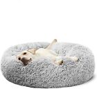 Soft Calming Dog Beds for Small Medium Large Dogs - Round Donut Washable Dog Bed