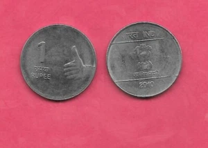 INDIA INDIAN KM331 2010-N UNCIRCULATED-UNC MINT LARGE NEW RUPEE COIN - Picture 1 of 1