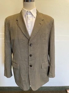 Paul Smith London Jacket Mens 46 R Beige Micro Check Blazer Sport Coat Italy - Picture 1 of 10