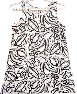 C&C California 1X 100% Linen Sleeveless Shift Dress Positively Curvy Blk & White - Picture 1 of 8