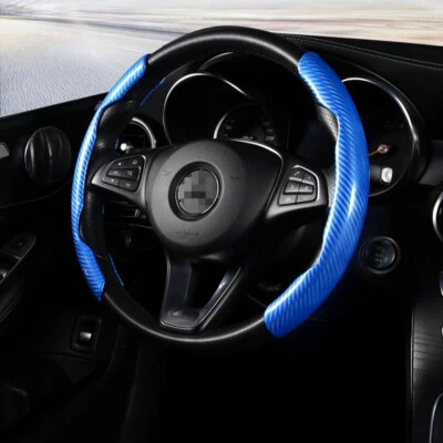 For Toyota Carbon Fiber Car Steering Wheel Booster Cover Non-Slip Accessory Blue - Image 1 of 4