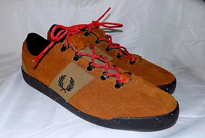 FRED PERRY Sportswear City Hiker Sneakers Size 10.5M Camel Cordura/Suede Leather - Image 1 of 4