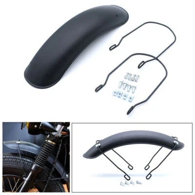 NEW Matte Black Retro Retrofit Motorcycle Front Fender Protector Mudguard Cover - Image 1 of 4