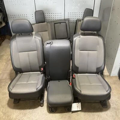 2018 Nissan Titan S Front And Rear Seat Set Black Grey Cloth Vinyl Crew OEM Part - Image 1 of 4