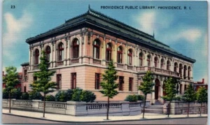 PUBLIC LIBRARY Providence, Rhode Island RI linen - Postcard - Picture 1 of 2