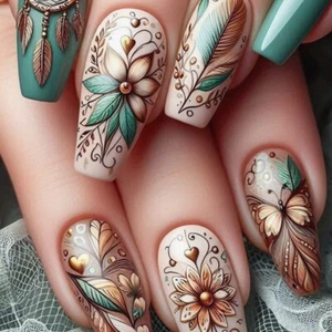 Press On Nail Artificial Nail False Nail Glues On Nail French Nail Tips Gifts - Picture 1 of 8