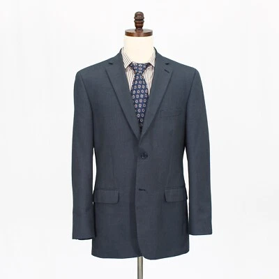 Abrigo Blazer Chaqueta Club Room 42L Azul Deportivo Cuadros 2B Poliéster Foto 1 de 4