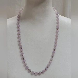 Vintage Lavendel Jade Halskette mit goldfarbenen Abstandshaltern ***BESCHREIBUNG LESEN*** - Bild 1 von 7