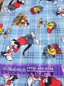 Sylvester and Tweety Bird 1 & 1/3 yard cut of Flannel - Picture 1 of 1