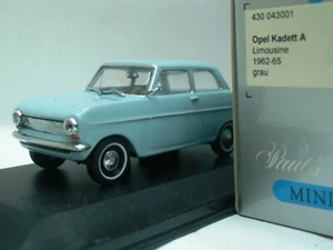 WOW EXTREMELY RARE Opel Kadett A Sedan 2d 1962 Grey Blue 1:43 Minichamps-Rekord - Picture 1 of 3