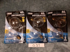 6 Feit 40W G16.5 Clear Globe Bulbs - Picture 1 of 1