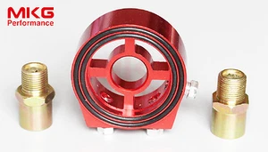Universal Aluminum Oil Filter Sandwich Plate Cooler Adapter Kit Turbo Sensor red - Picture 1 of 5
