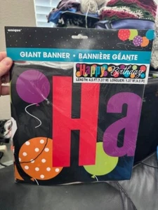 Unique Happy Birthday 4.5ft. Multicolor Paper Banner Party Supply Decoration - Picture 1 of 2