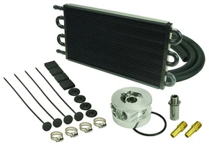 Derale Engine Oil Cooler 6 Pass Tube & Fin + GM Sandwich Adapter Kit 15503 - Picture 1 of 3