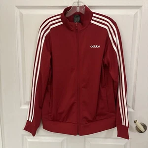 Adidas Dark Red Track Jacket Windbreaker Zip Up - Picture 1 of 5