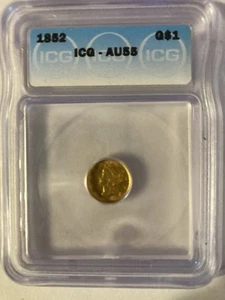1852 $1 Liberty Head Gold Dollar Authentic ICG  - Picture 1 of 2