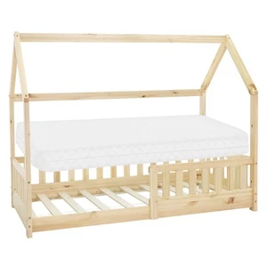Cuna + colchón cama doméstica bastidor cama individual somier de listones naturaleza 80x160 cm - Imagen 1 de 10