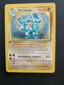 Pokemon Card Machamp Holo 1a edizione 8/102 Set Base ITA A4 - Foto 1 di 3