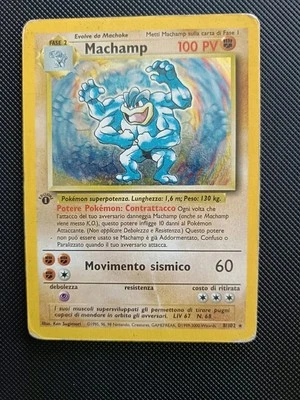 Pokemon Card Machamp Holo 1a edizione 8/102 Set Base ITA A4 - Immagine 1 di 3