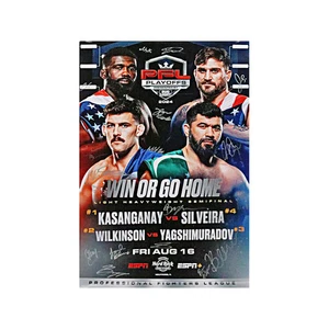 PFL 2024 Playoffs 2 Autographed Multi-Signed Event Poster fr August 16, 2024 LOA - Picture 1 of 9