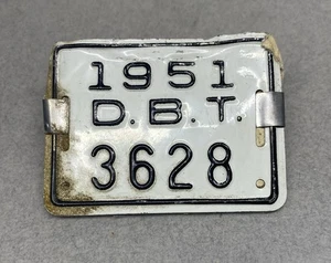 Plaque d'étiquette vélo Denver vintage 1951 - Photo 1/3