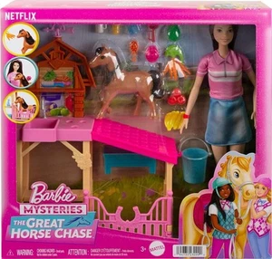 Barbie Mysteries: The Great Horse Chase Stable Playset With Fashion Doll HXJ40 - Picture 1 of 5