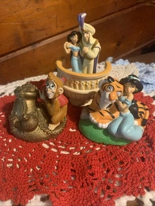 (3) Disney Store Lil Classics ALADDIN Jasmine Abu Rajah Monkey PVC Figures LOT - Picture 1 of 7