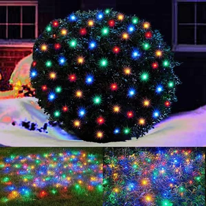 LED Christmas Net Lights Outdoor Christmas Decorations for Bushes,100Led 5Ftx5Ft - Picture 1 of 12