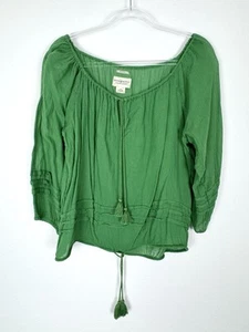 Ralph Lauren Denim & Supply Women's RL Boho Peasant Top Green Sz Small - Picture 1 of 6