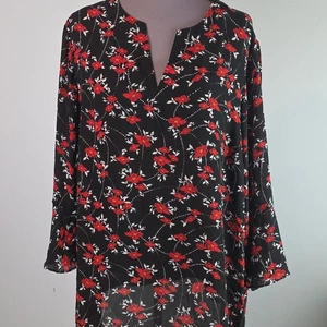 Blusa floral Violet & Claire negra roja 2X - Imagen 1 de 7