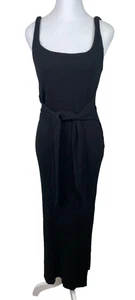 Maxi Vestido sin Mangas Tejido Reformation Para Mujer Mediano Negro Largo Corbata Cintura Elastizado Usado en Excelente Condición - Imagen 1 de 11