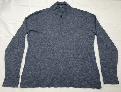 Smartwool Sweater Mens L Heather Blue Merino Wool Blend  1/4 Zip Pullover - Image 1 of 4