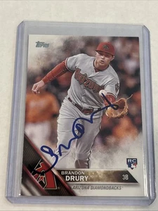2016 Topps Baseball Brandon Drury RC Rookie Autograph Auto Signed Card #607 - Picture 1 of 3