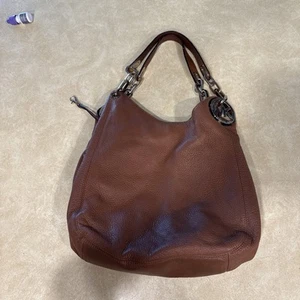 MICHAEL KORS Fulton Brown Textured Leather Large Shoulder Tote Bag - Picture 1 of 12