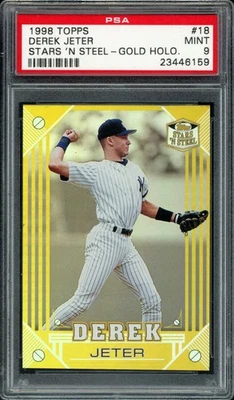 DEREK JETER 1998 TOPPS STARS ‘N STEEL GOLD HOLO #18 PSA 9 YANKEES VERY RARE - Image 1 of 2