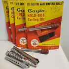 4 rouleaux de cheveux vintage Gayla Hold Bob curler années 1940 tige métallique extrémités dures Deadstock