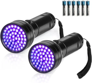 Black Light UV Flashlight 51 LED 395 Nm Pet Urine Detector with 3 AA Batteries - Picture 1 of 12