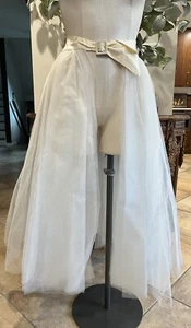 Sottoveste vintage anni 50 donna XS avorio tulle spacco gonna centrale OP - Foto 1 di 5